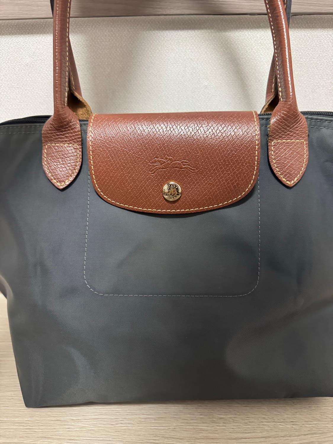 롱샴 르 플리아쥬 오리지널 숄더백 S (건메탈/그레이) 판매합니다 상품이미지3