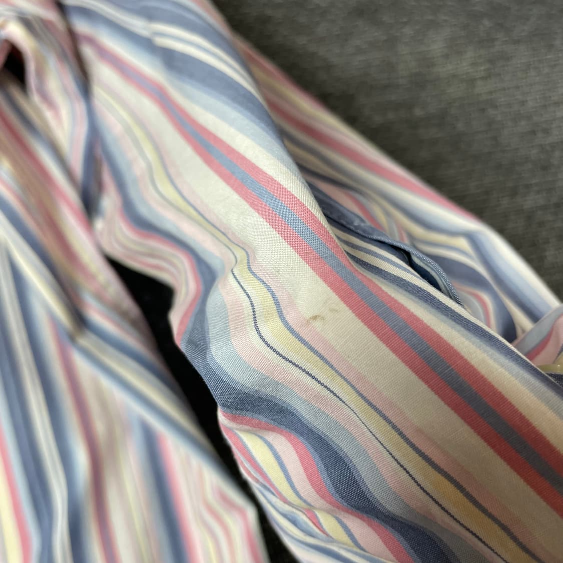 헤지스 핑크 블루 멀티 배색 스트라이프 긴팔 셔츠 105 상품이미지7