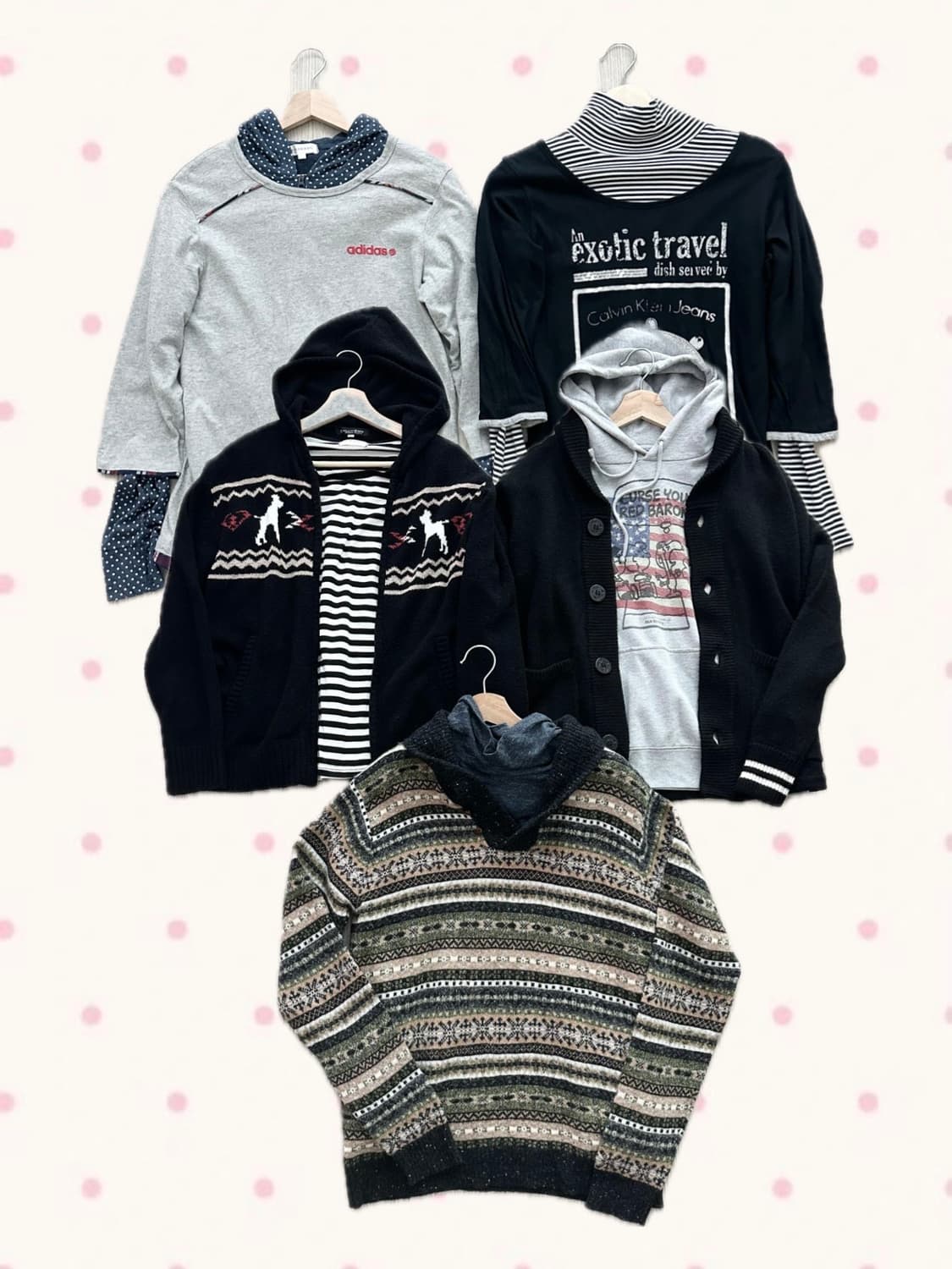 jpn 키치 러힙 웨스턴 괴짜 레이어드 상의세트 상품이미지1