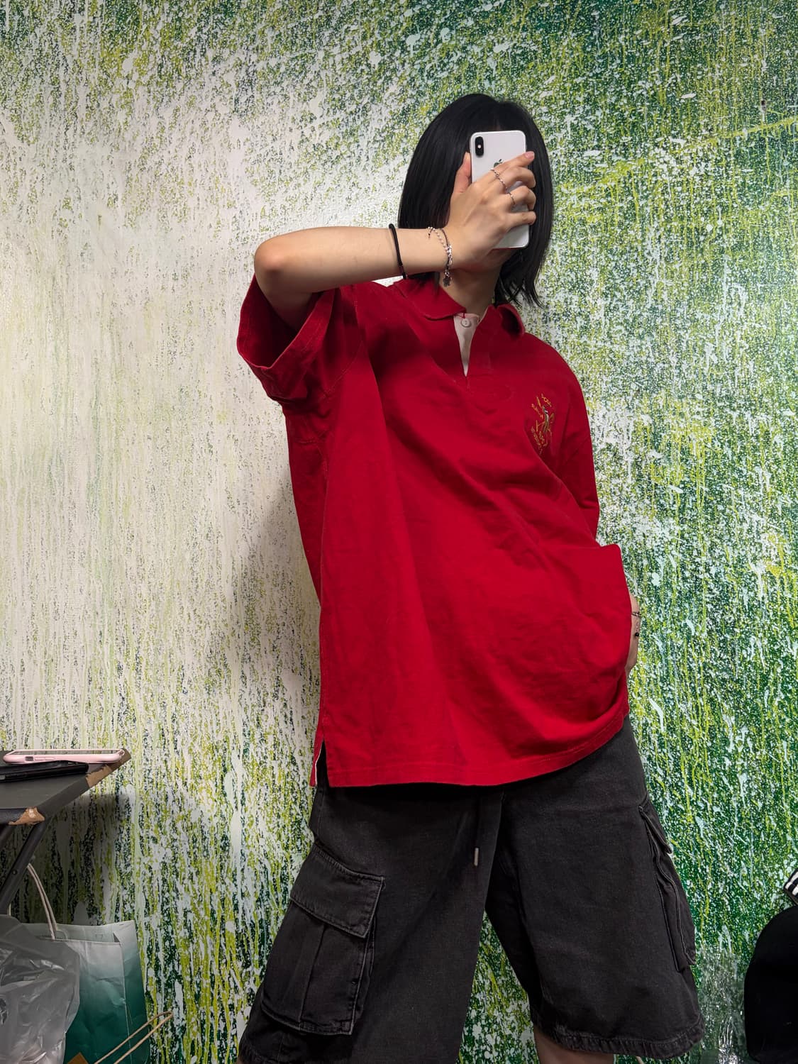 폴로 빅포니 치프키프 레드 럭비 반팔 카라 티셔츠 XL 상품이미지3