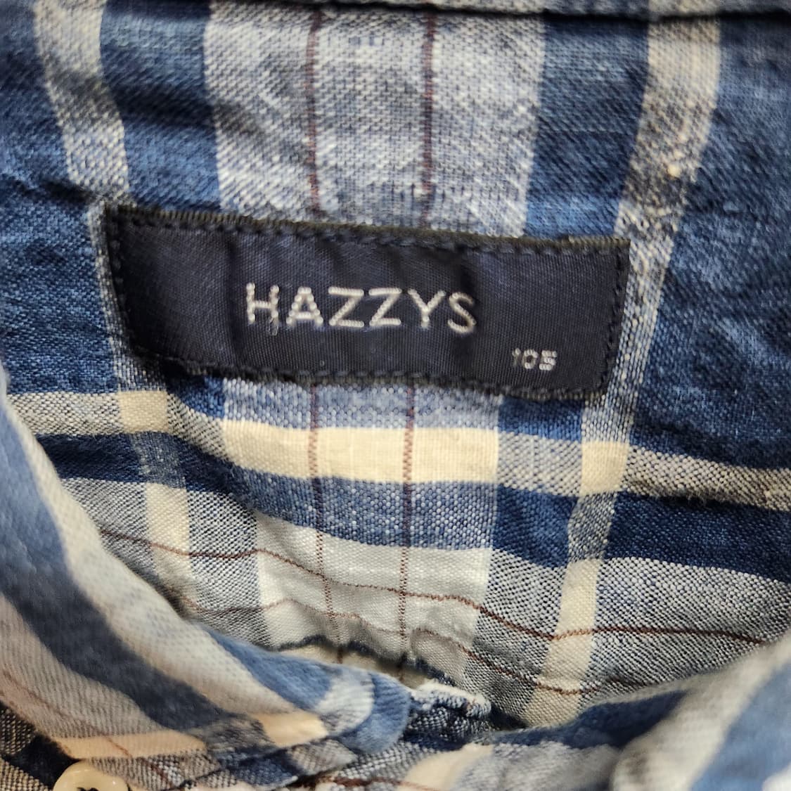 헤지스 로고 린넨 체크 반팔셔츠 105(L) 남여공용 상품이미지5