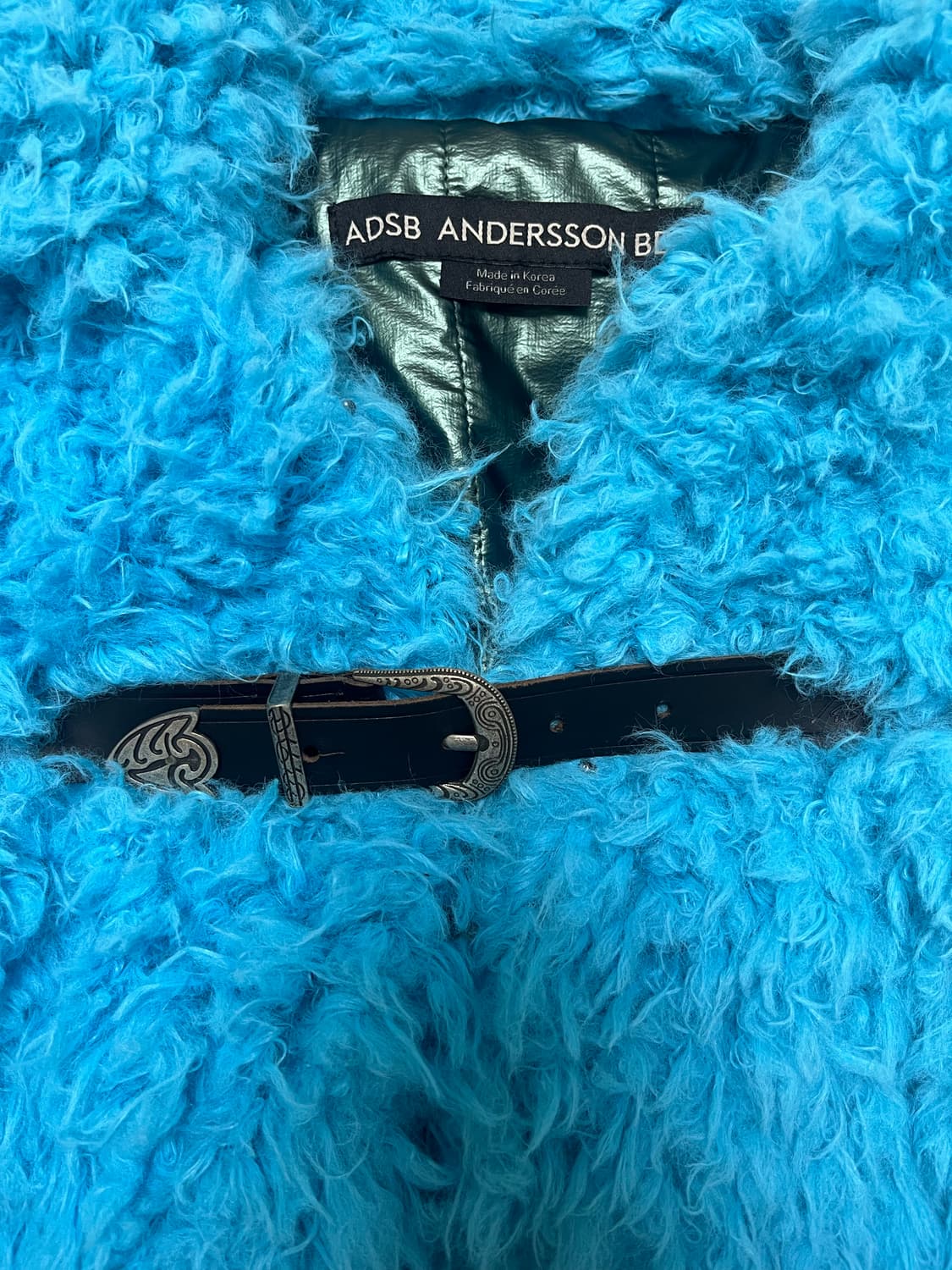 [앤더슨벨] 골디 퍼 가디건 블루 상품이미지4