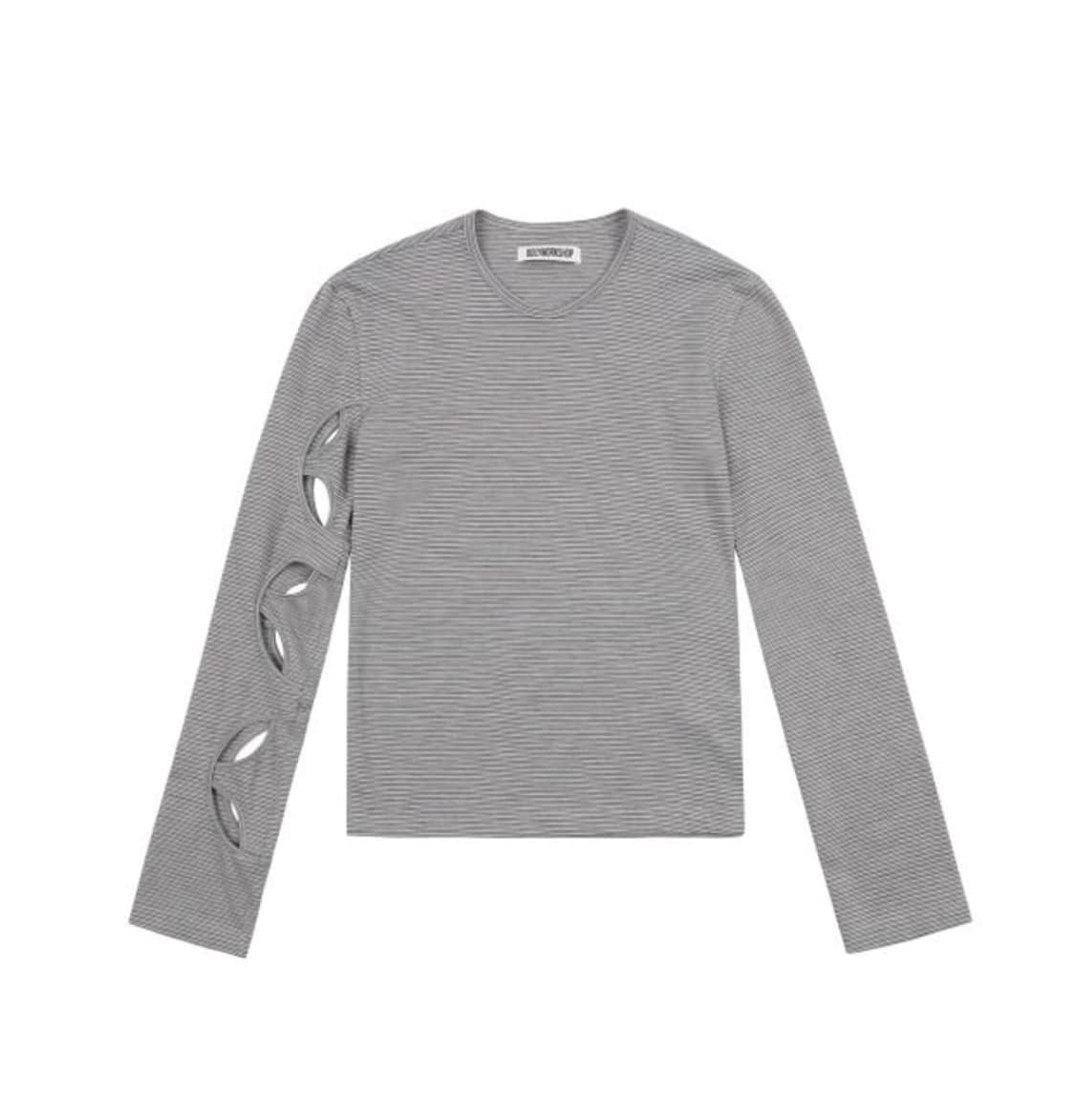 구해요)오들리워크샵 스트립 컷 아웃 롱 슬리브 핑크 카키 상품이미지1