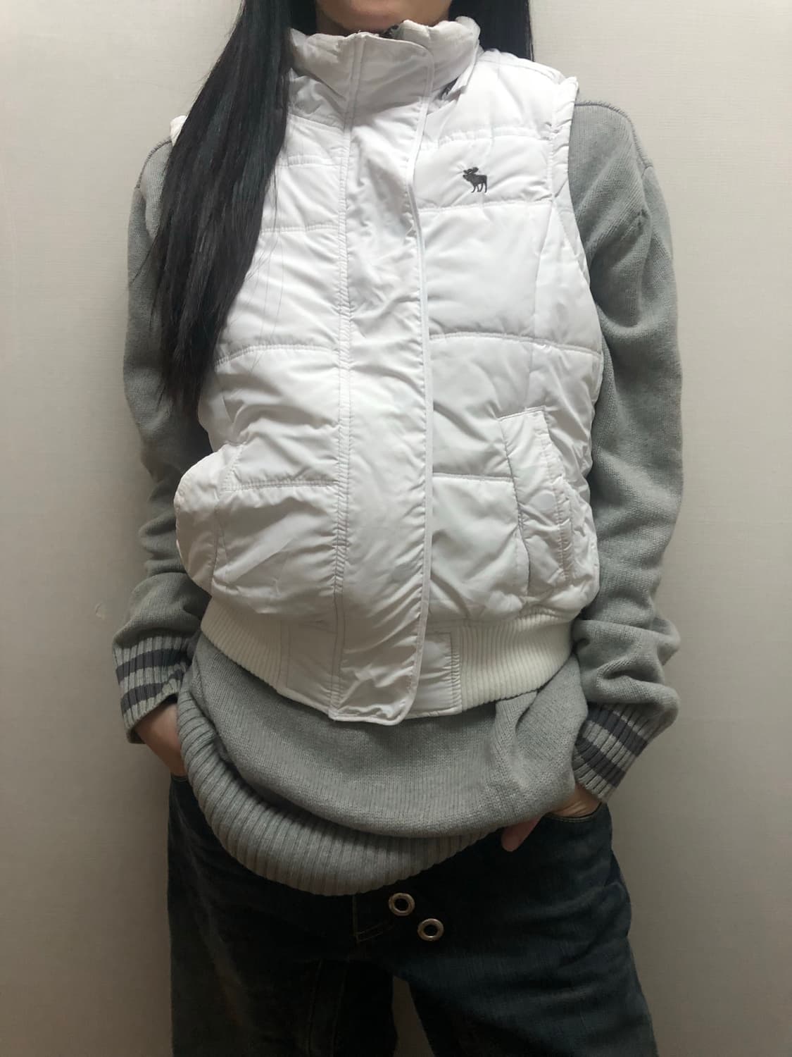 빈티지 아베크롬비 화이트 패딩 베스트 상품이미지5