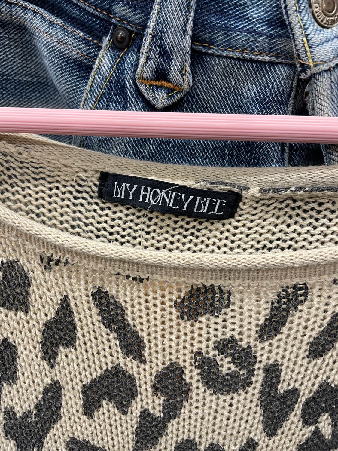 Japanese vtg CAT 갸루 레오파드 슬리브 상품이미지8