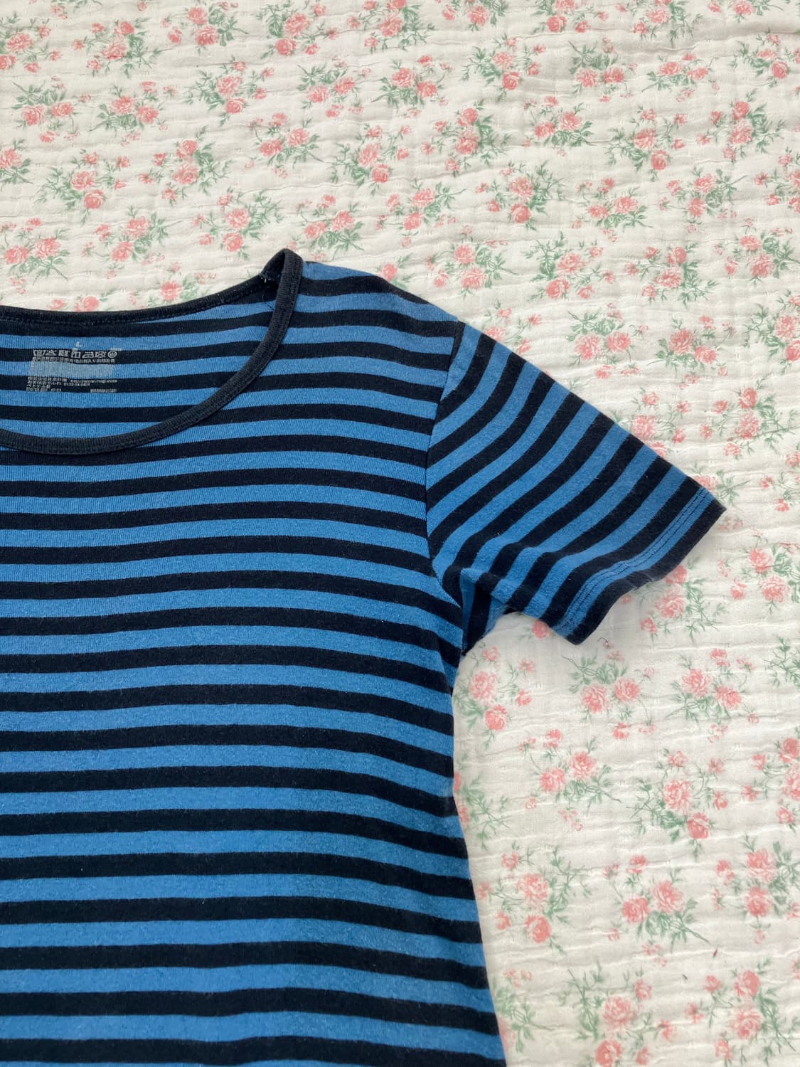 빈티지 블루 스트라이프 모리 반팔 1114 모리걸 y2k 스트릿 갸루 펑 상품이미지5