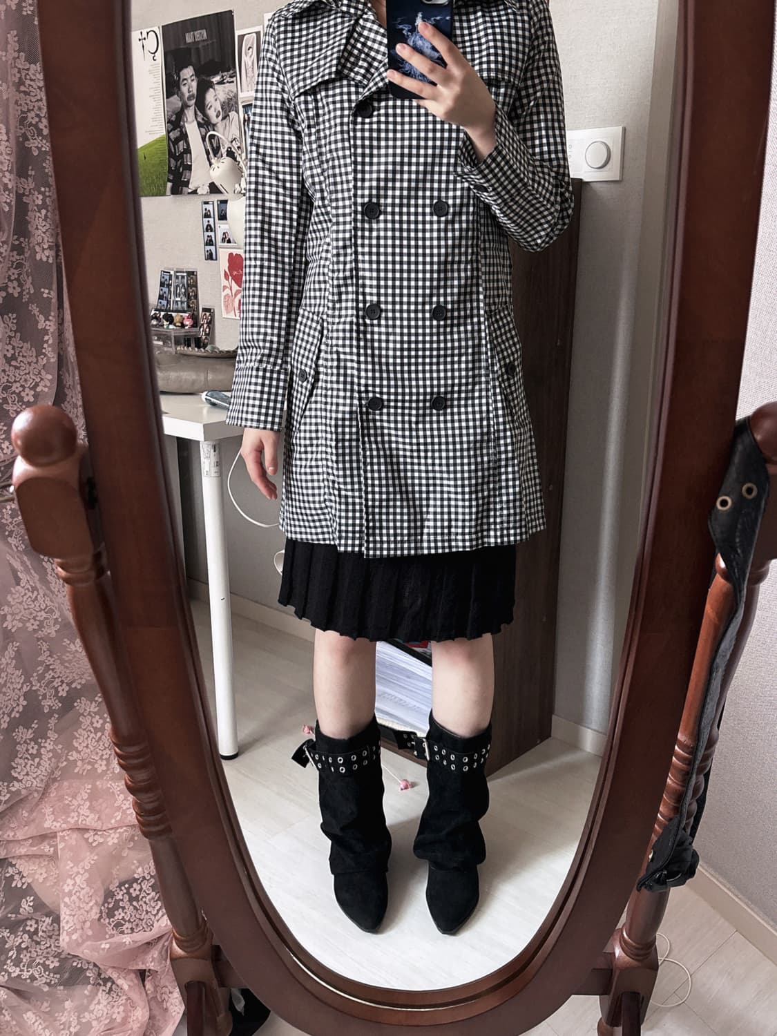 체크 더플 자켓 상품이미지1