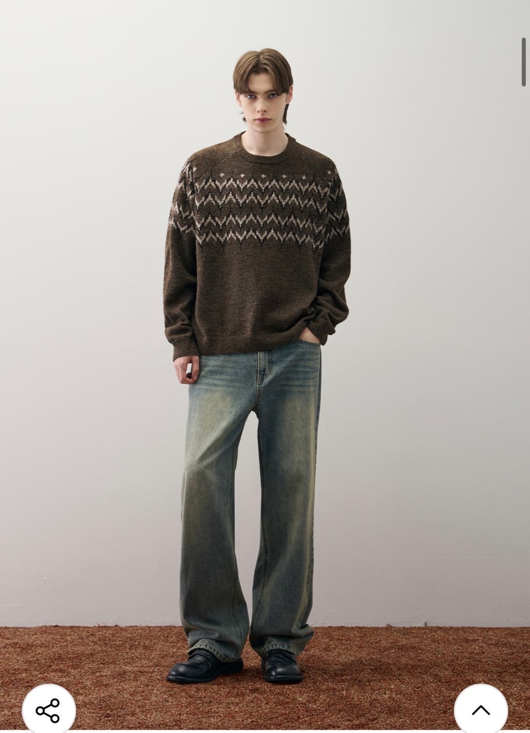 (XL) 드로우핏 울 헤어리 노르딕 크루넥 니트 VINTAGE BROWN 상품이미지4