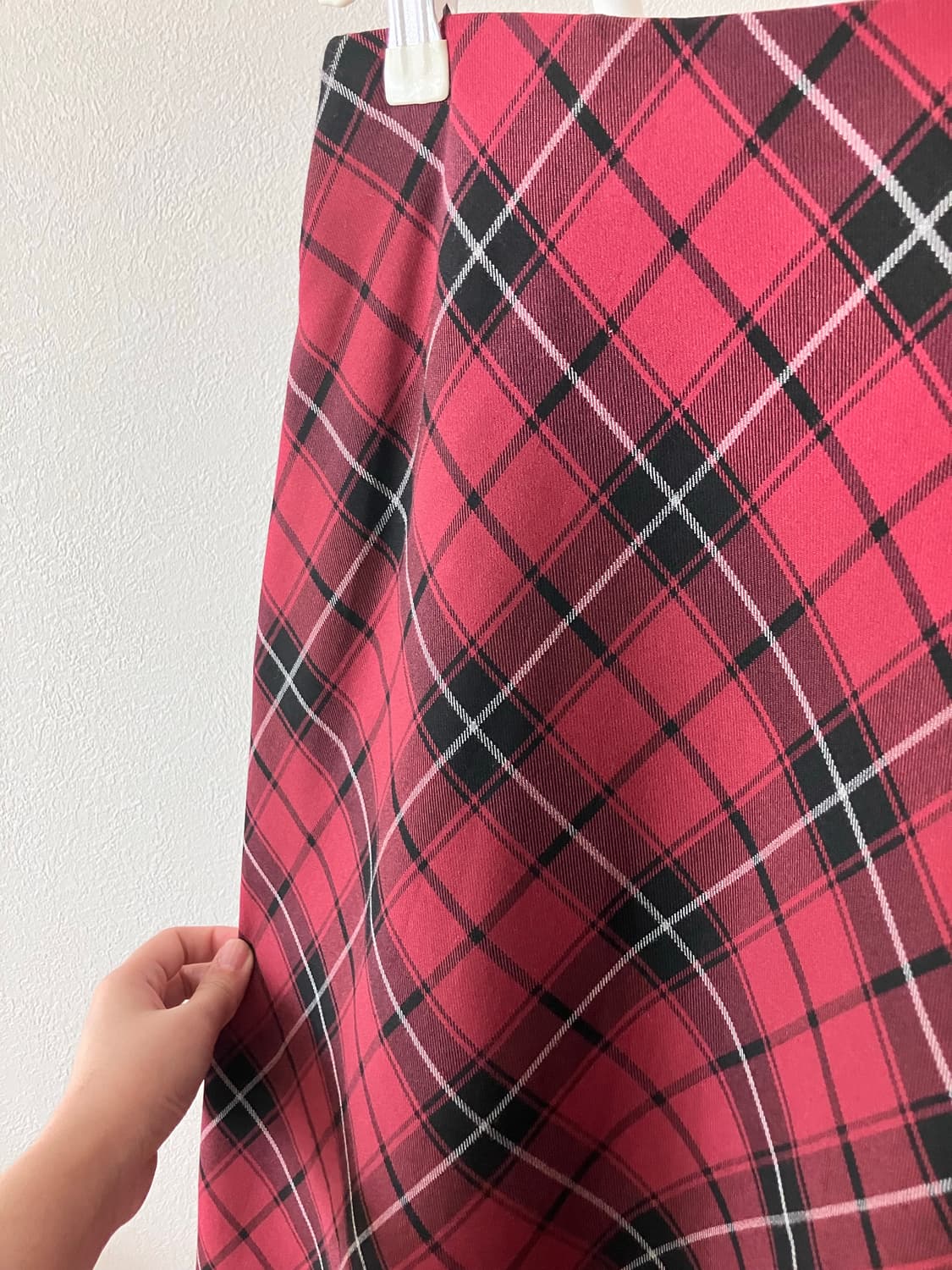 유니클로 일본판 레드체크무늬 플레어 스커트 A라인스커트 상품이미지2