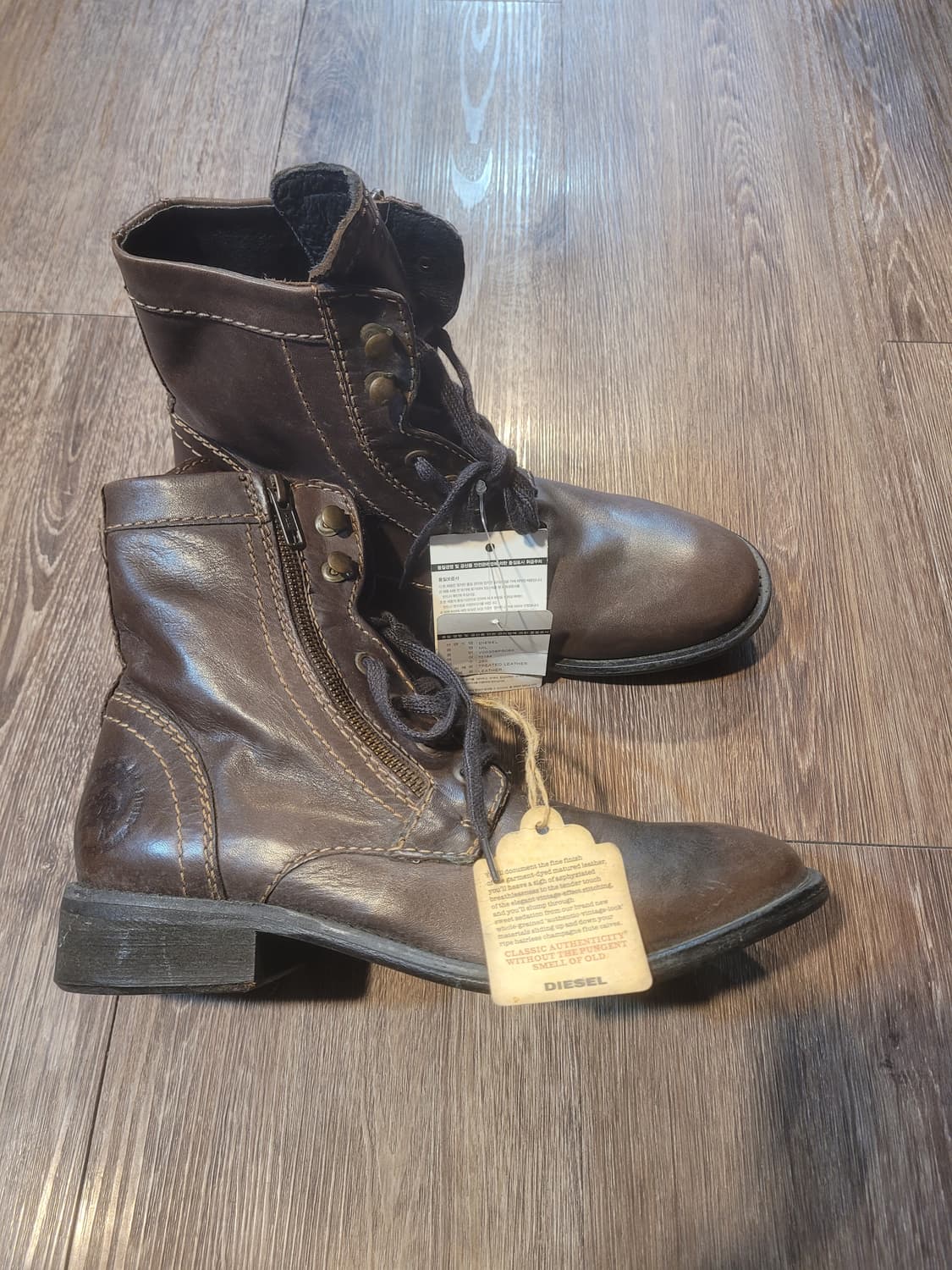 Diesel 디젤 브라운 가죽 워커 부츠 260 상품이미지2