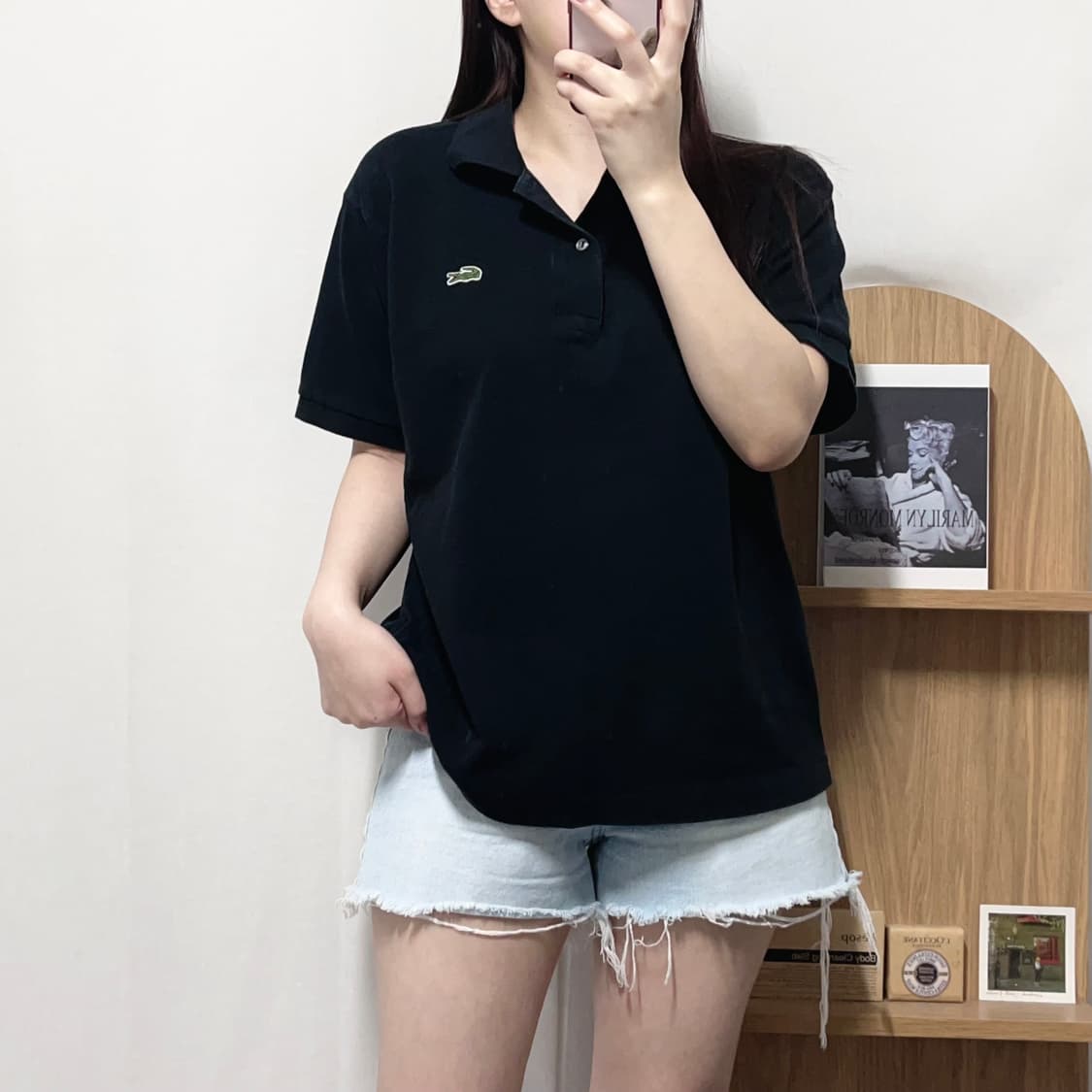 [정품] 라코스테 블랙 패치로고 반팔카라티 [ L ] 상품이미지1