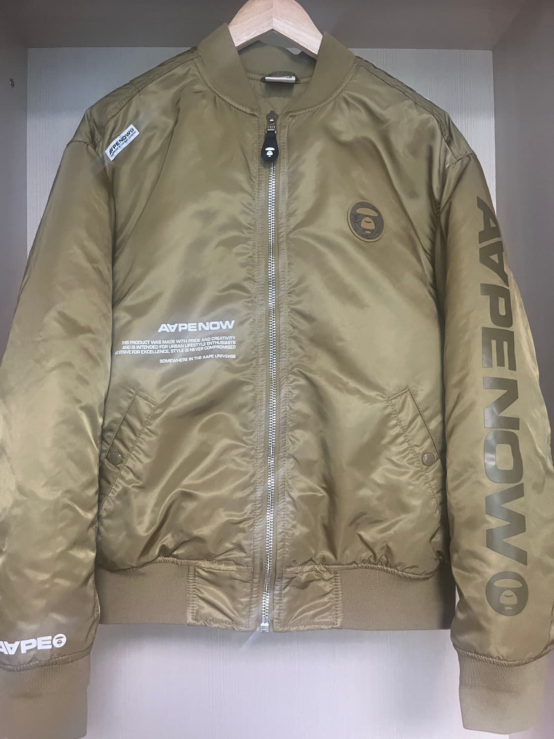 베이프 APE 집업 봄버 재킷 / 새상품급 / 1회착용 상품이미지2