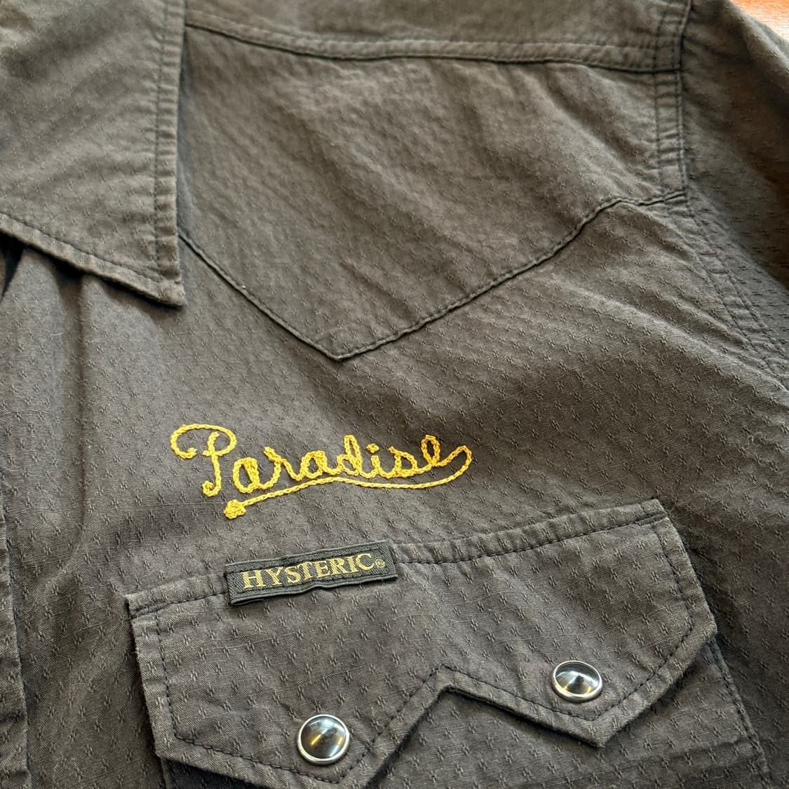 히스테릭 글래머 시어서커 체인스티치 셔츠 M 상품이미지6