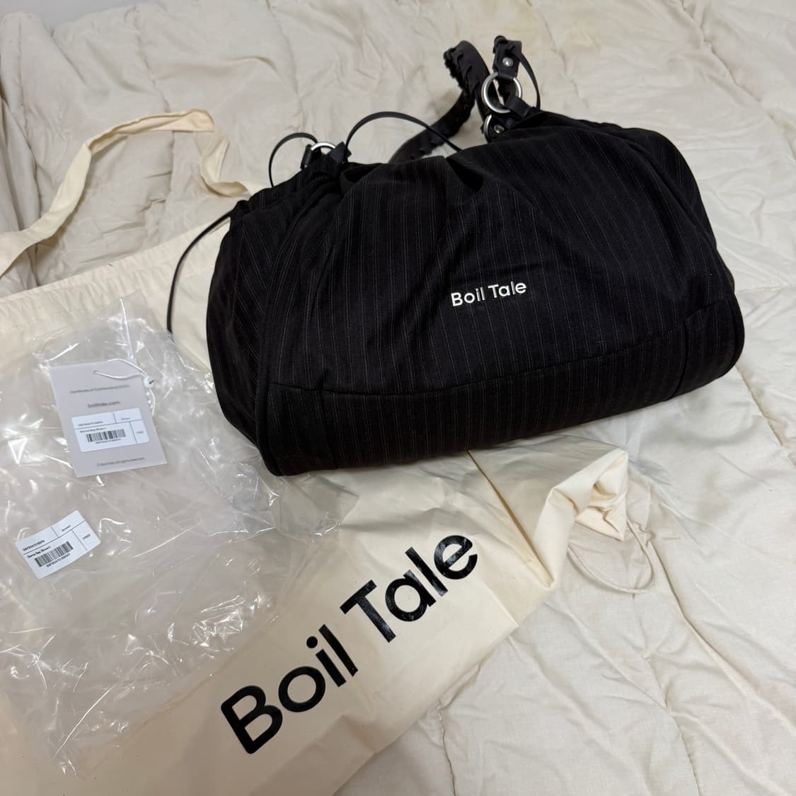 Boil Tale 보일테일 비앙카백 브라운 스트라이프 토트백 상품이미지4