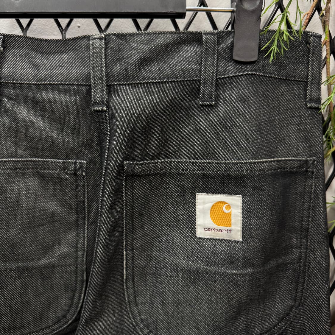 칼하트 심플 워크 데님 팬츠 스트레이트 핏 흑청 상품이미지6