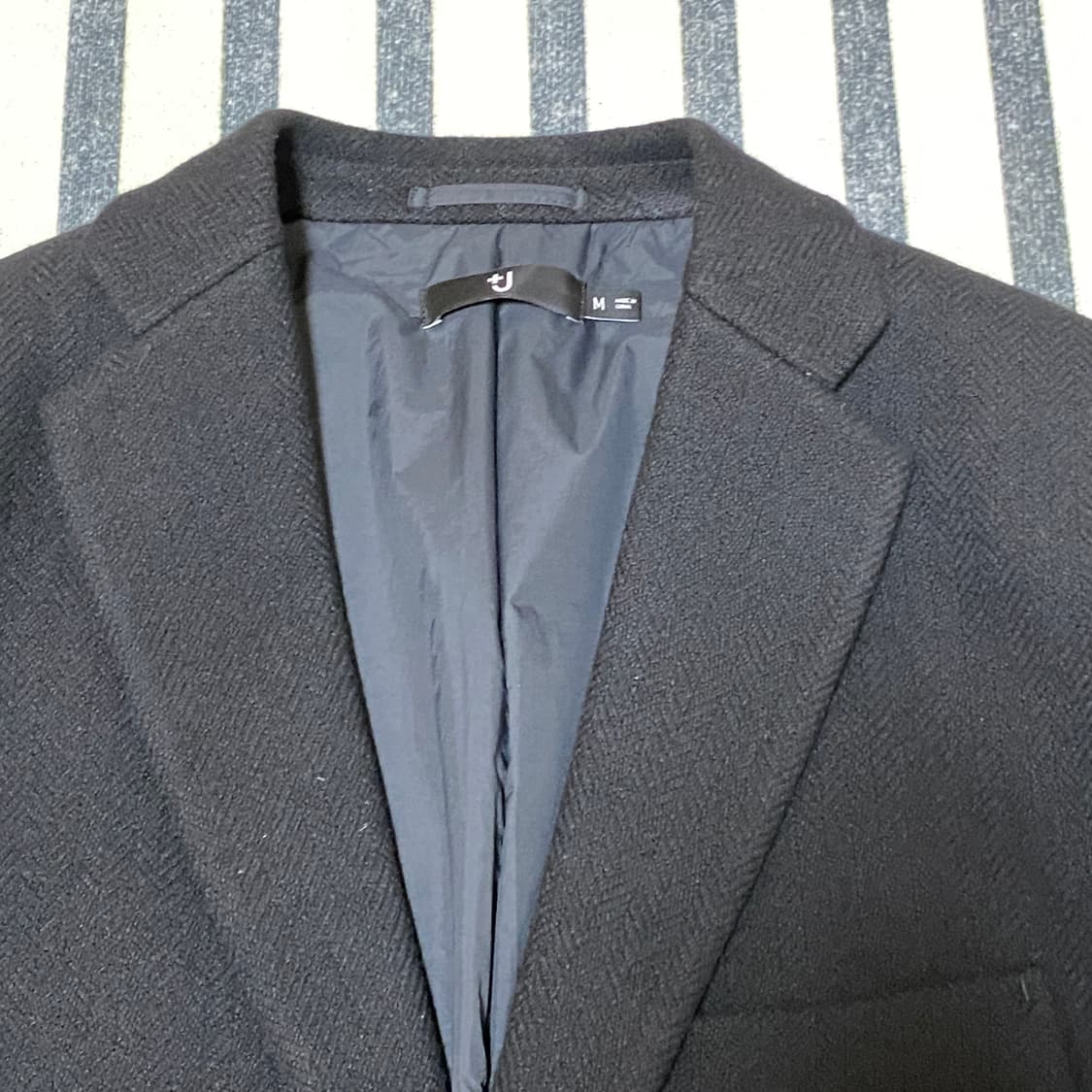 유니클로 질샌더 오버사이즈 울 블렌드 자켓 블랙 상품이미지3