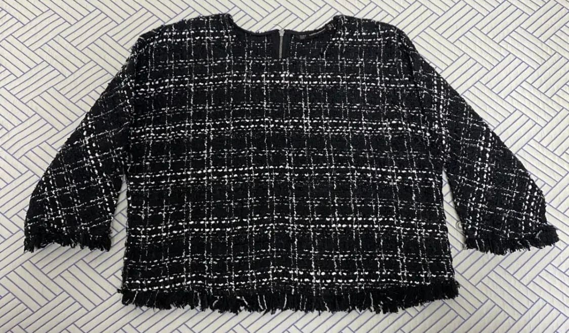 자라 TRF 트위드 긴팔 치마 셋업 상품이미지1