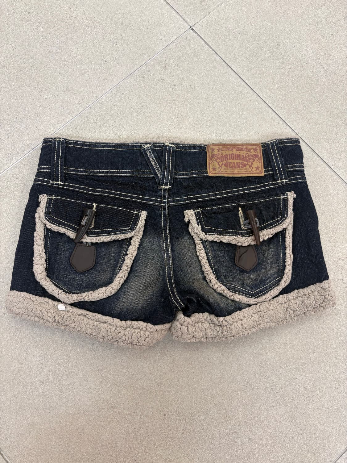 해골 퍼 데님 숏츠 상품이미지4