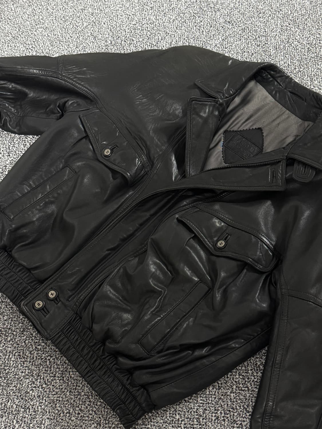 90‘ 빈티지 램스킨 레더 블루종자켓 상품이미지2