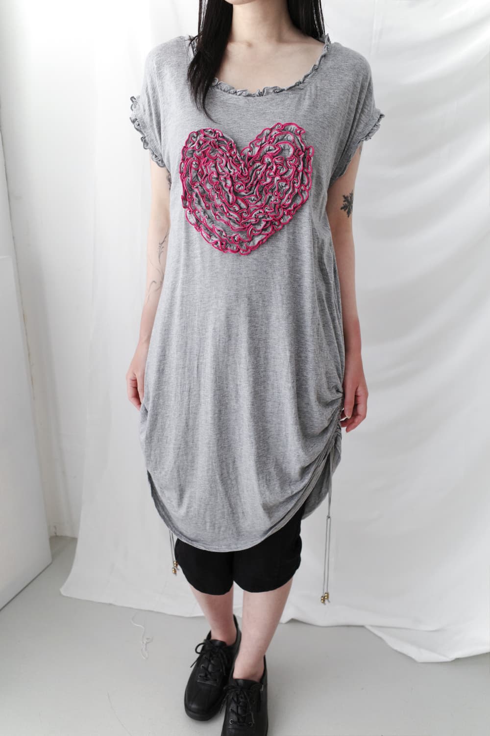 heart frill shirring one-piece 상품이미지5