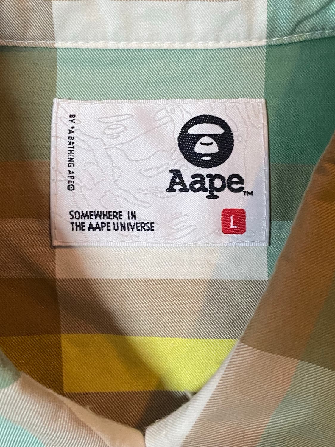 AAPE 에이프 바이 베이프 로고 자수 반팔 셔츠 L 상품이미지3