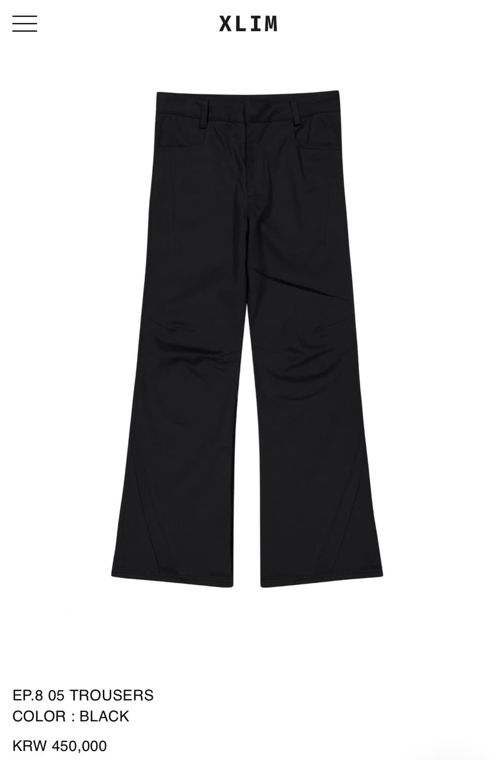 단순개봉)xlim EP.8 05 트라우저 블랙 상품이미지1