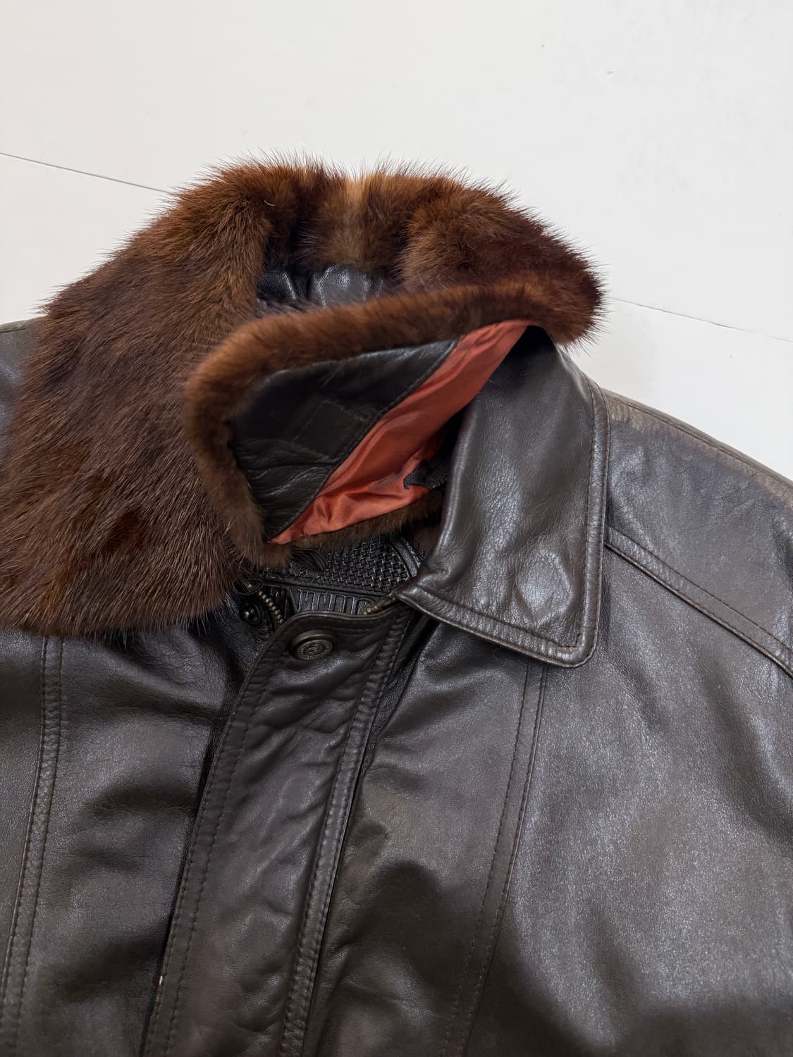 90s Ventura 양가죽 레더 봄버자켓 상품이미지6