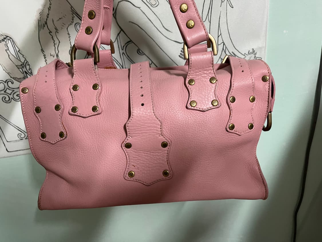 멀버리 뮤트 핑크 레더 숄더백  상품이미지7