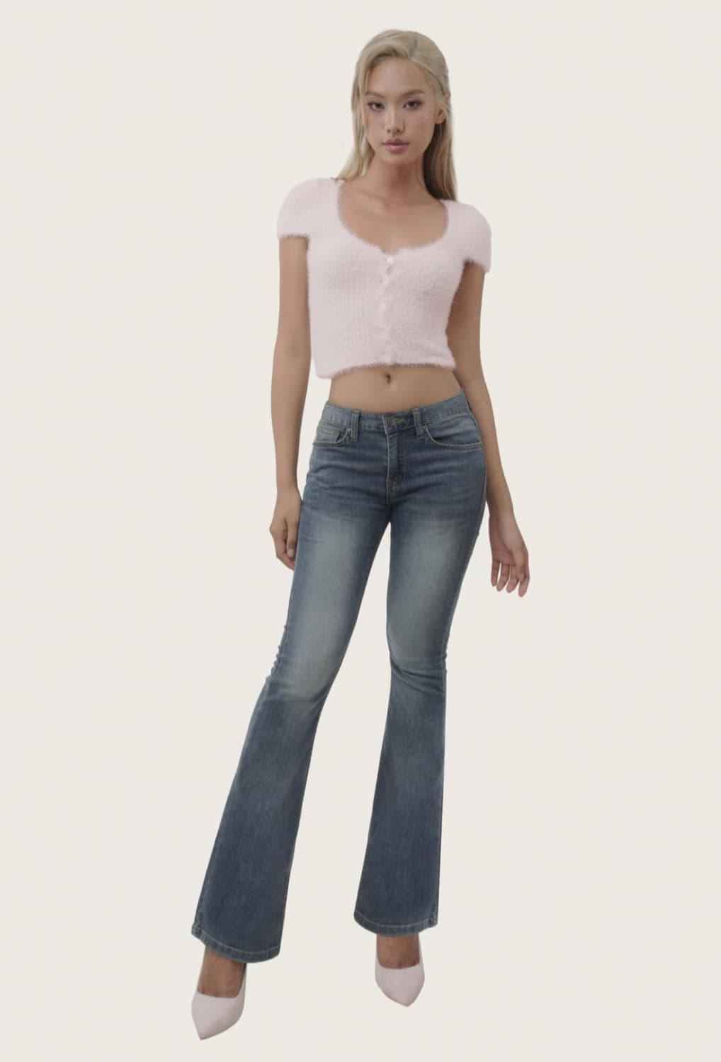 클리시어 로우라이즈 청바지 상품이미지1