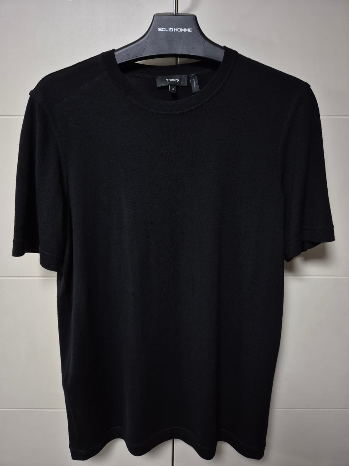 (M) 띠어리 리갈울 블랙 니트 반팔티셔츠 상품이미지1