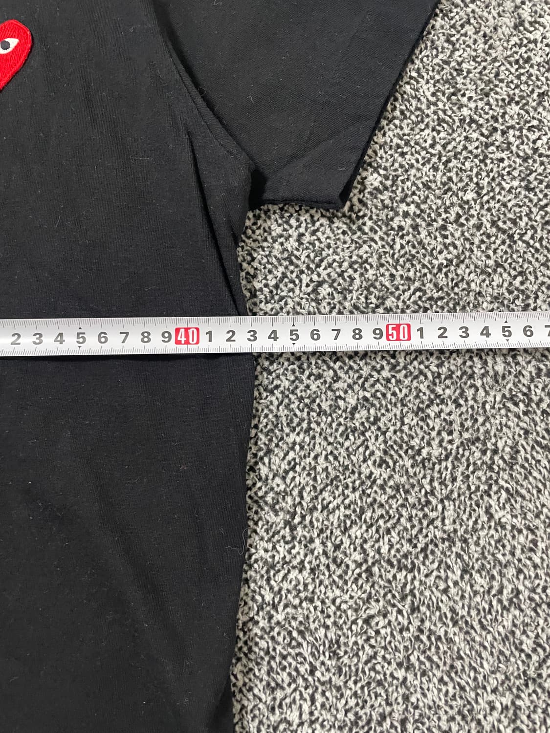 빈티지9. 꼼데가르송 플레이 와펜 블랙 반팔 티셔츠 반소매 상품이미지4