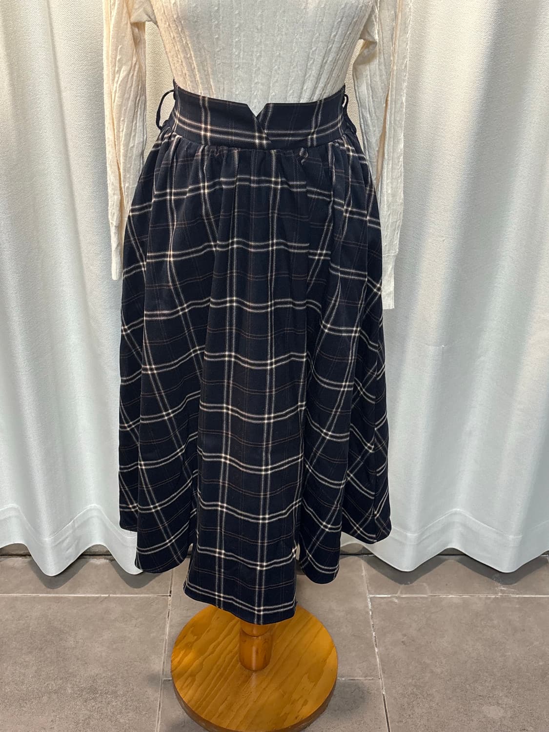 모리걸st 블루 체크치마 상품이미지1