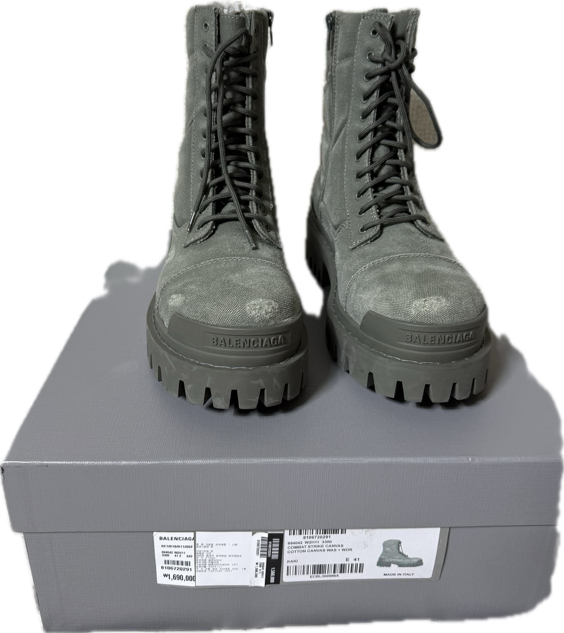 (41) 발렌시아가 컴뱃 스트라이크 부츠 카키 상품이미지1