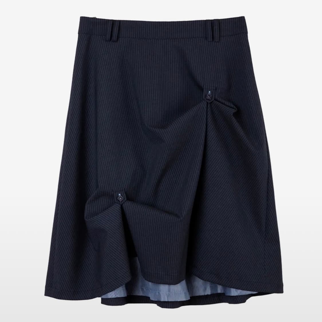 헤레틱 BUTTON FLARED SKIRT (Navy) 상품이미지2