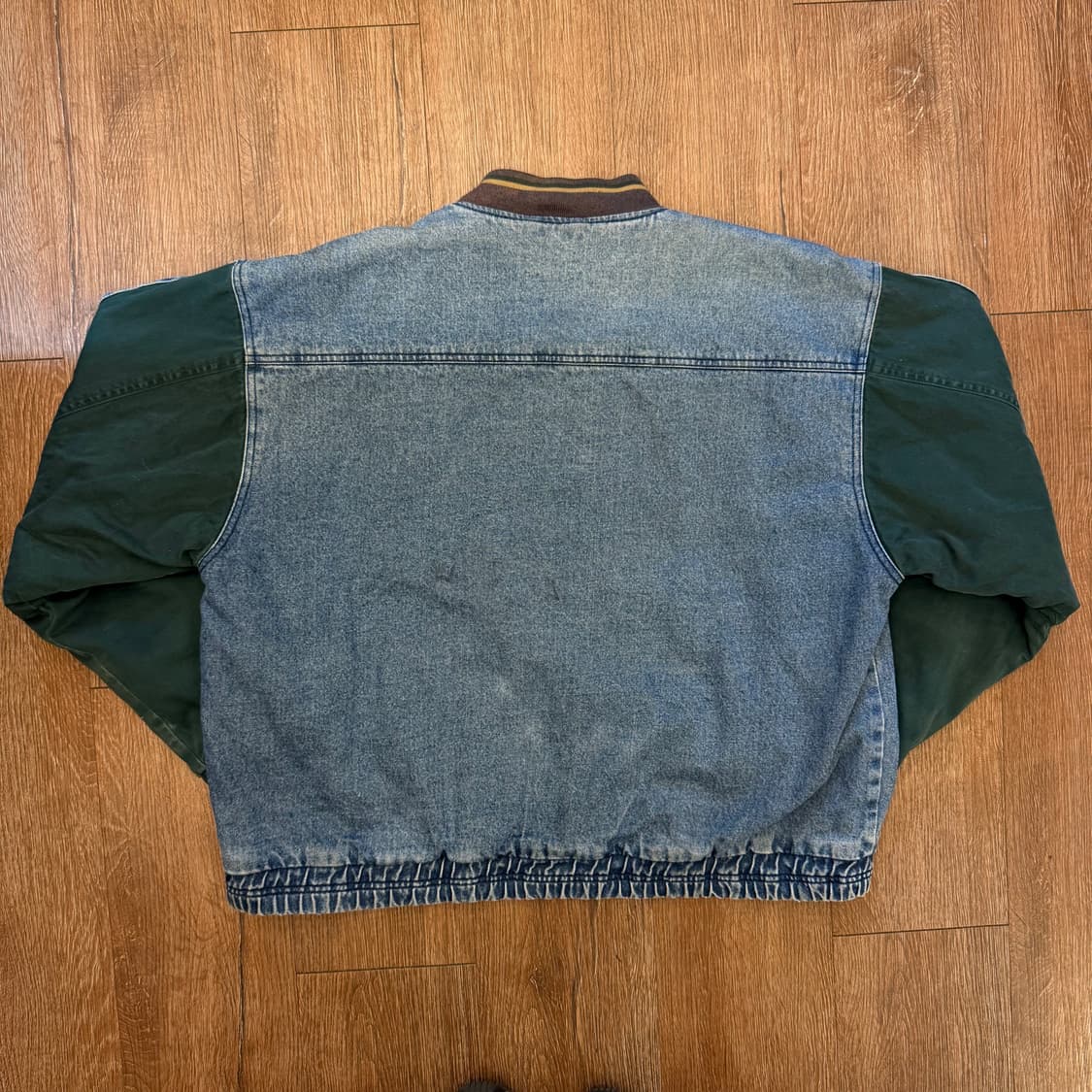 빈티지 배색 이선 데님 바시티 상품이미지4