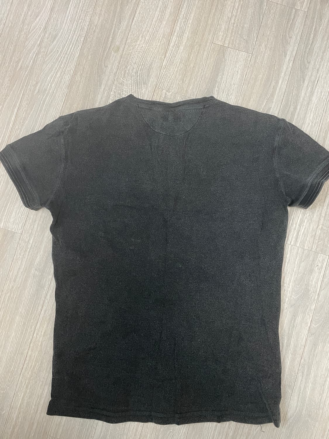 헤이스트 워시드 와플 니트 헨리 티 빈티지 블랙[0] 상품이미지2