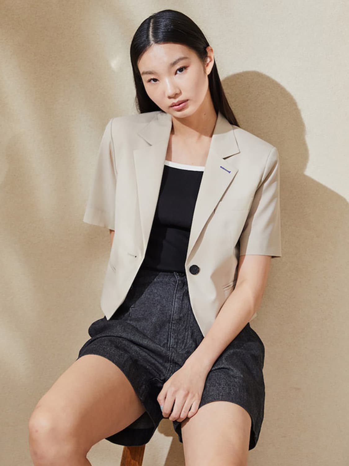 [구호플러스] 여성 흑청 청반바지 상품이미지1
