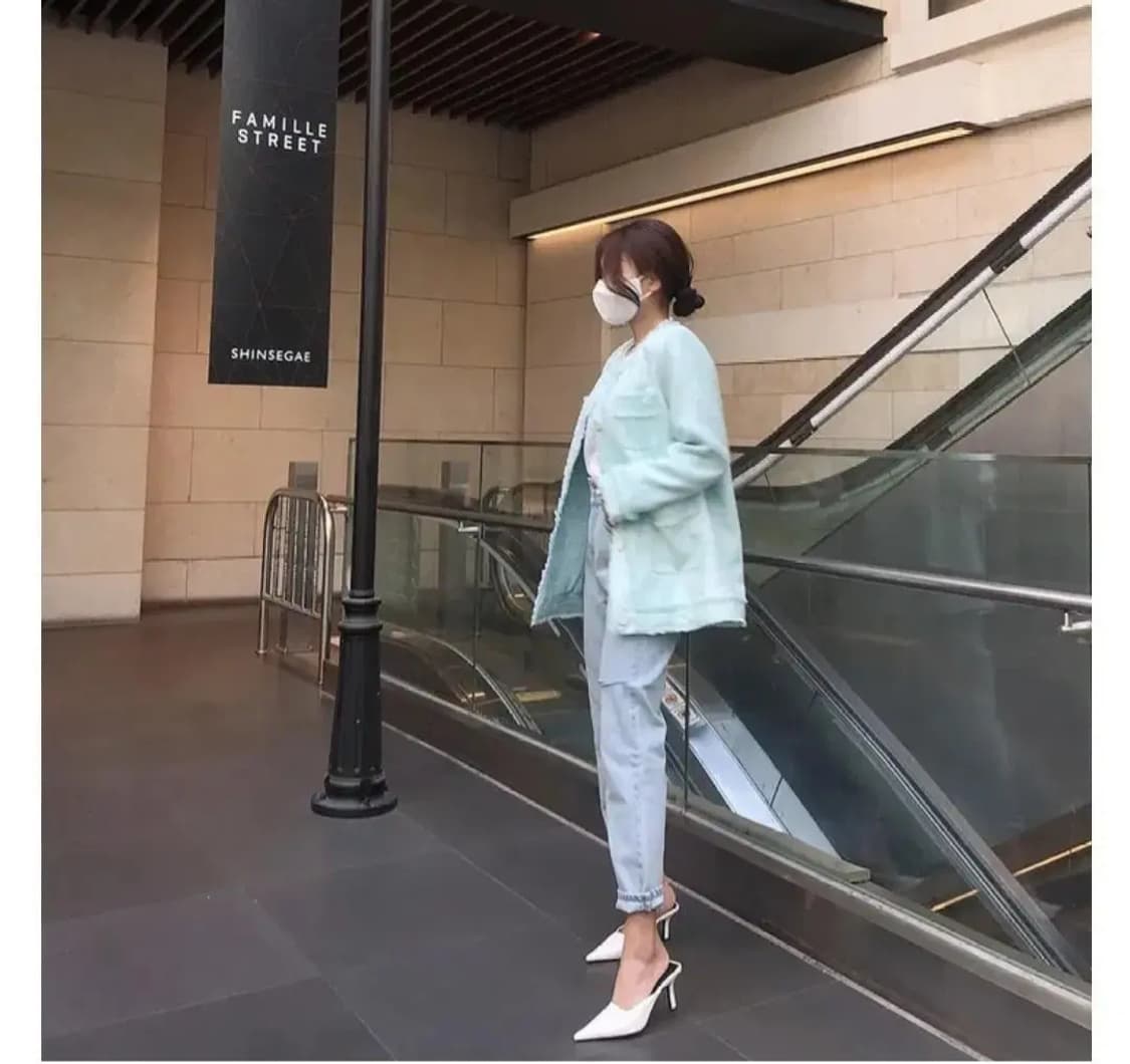 일자데님청바지팬츠찢청트임팬츠키작녀연청배기바지하이웨스트롤업바지빈티지 상품이미지3