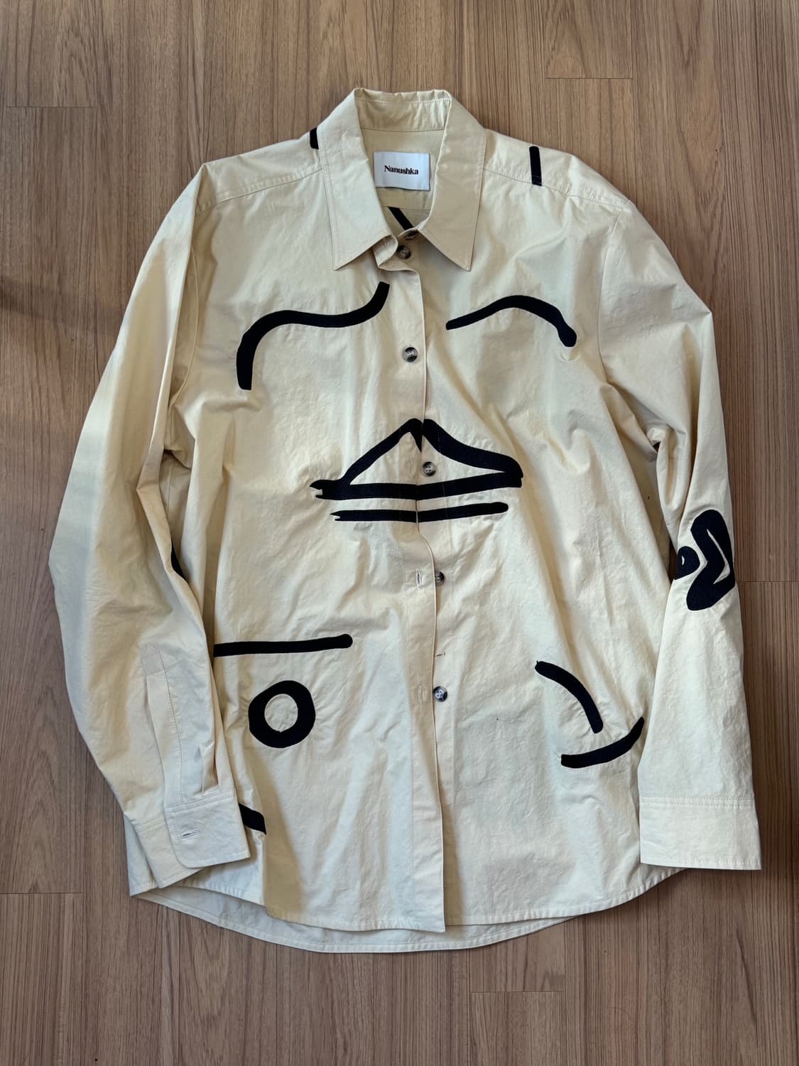 나누슈카 포플린 패턴 옐로우 셔츠 상품이미지2