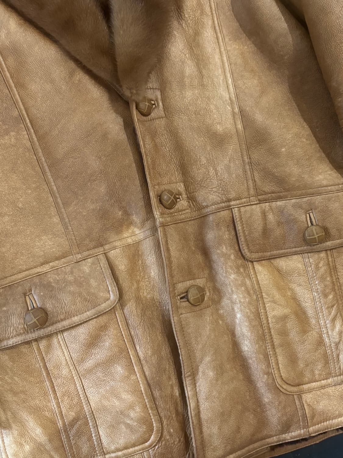 90s 플레이보이 밍크 레더 자켓 상품이미지4