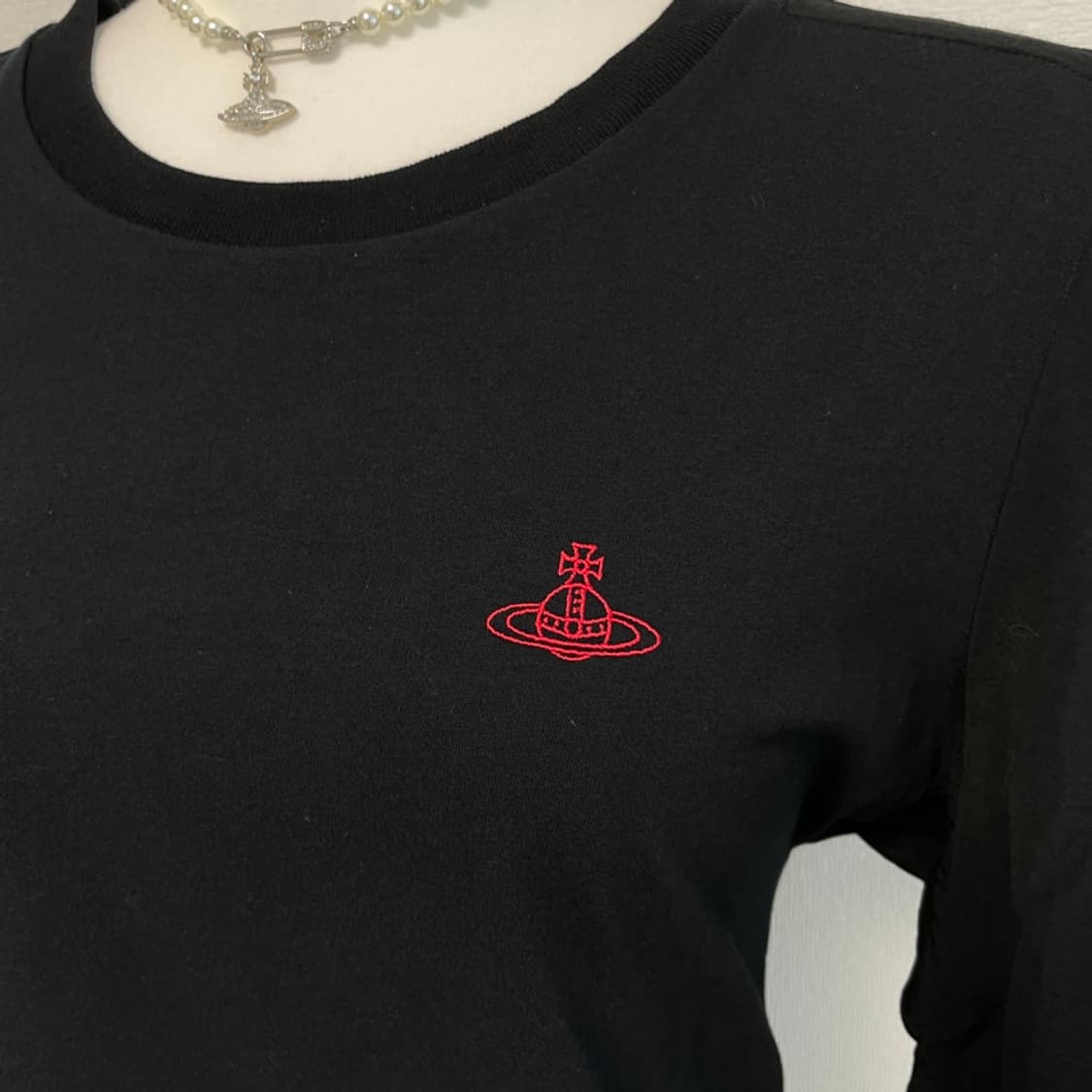 비비안웨스트우드 레드라벨 퍼프 소매 티셔츠-블랙 상품이미지4