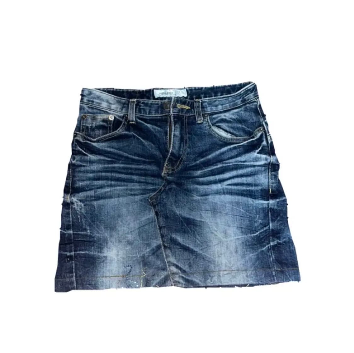 y2k 큐빅 갸루 스타일 청스커트 데님 치마 상품이미지2