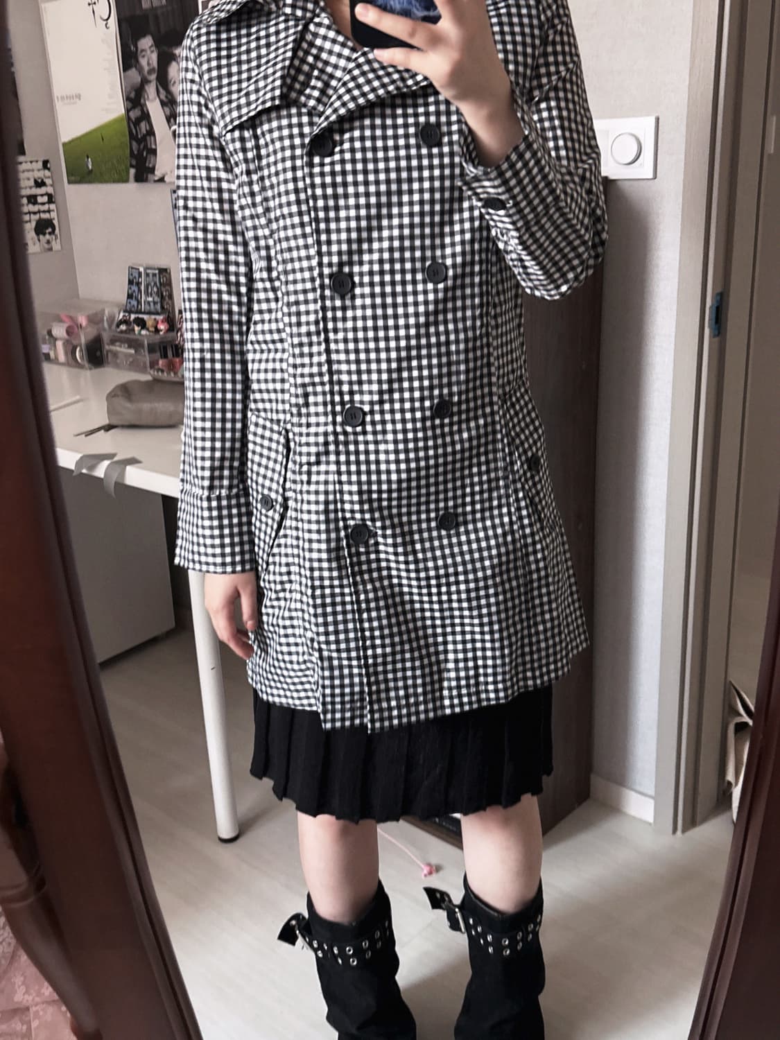 체크 더플 자켓 상품이미지2