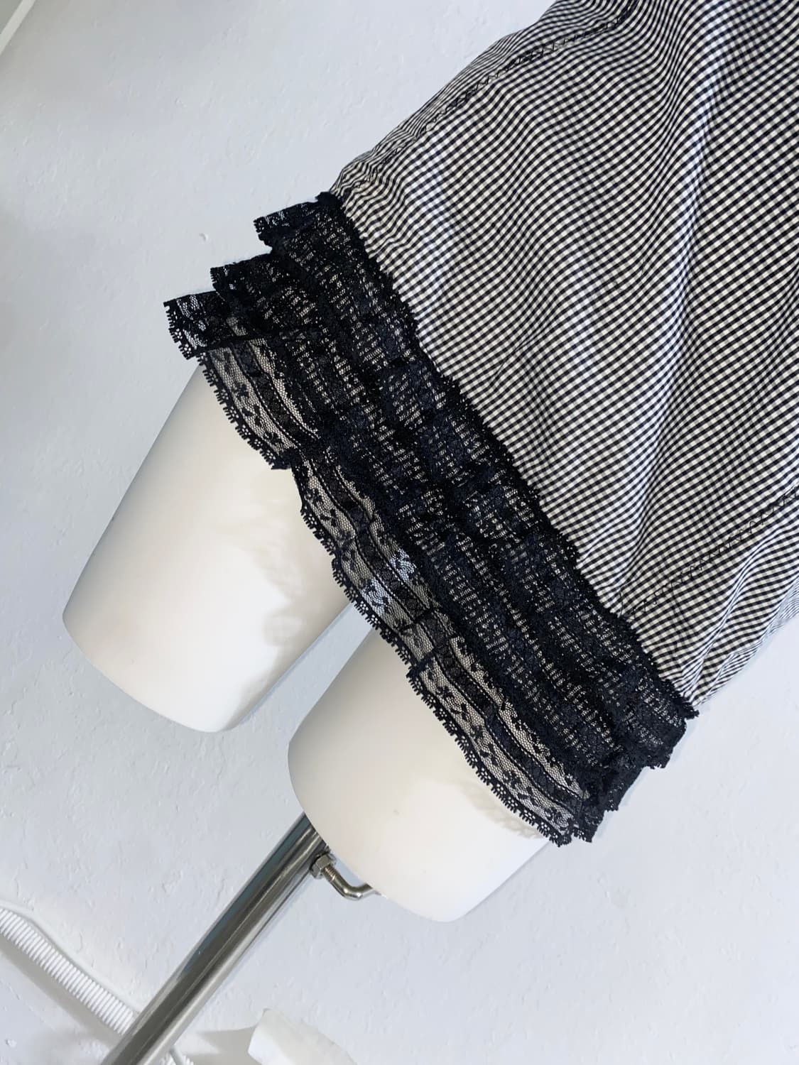 [BRAY] 미사깔 체크 레이스 슬리브리스 원피스 상품이미지6