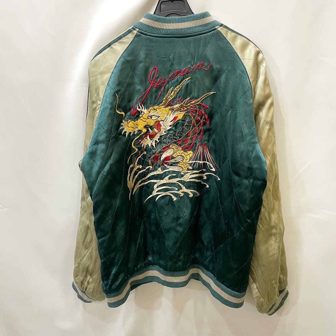 일본 용 자수 그린 스카잔 자켓 상품이미지4