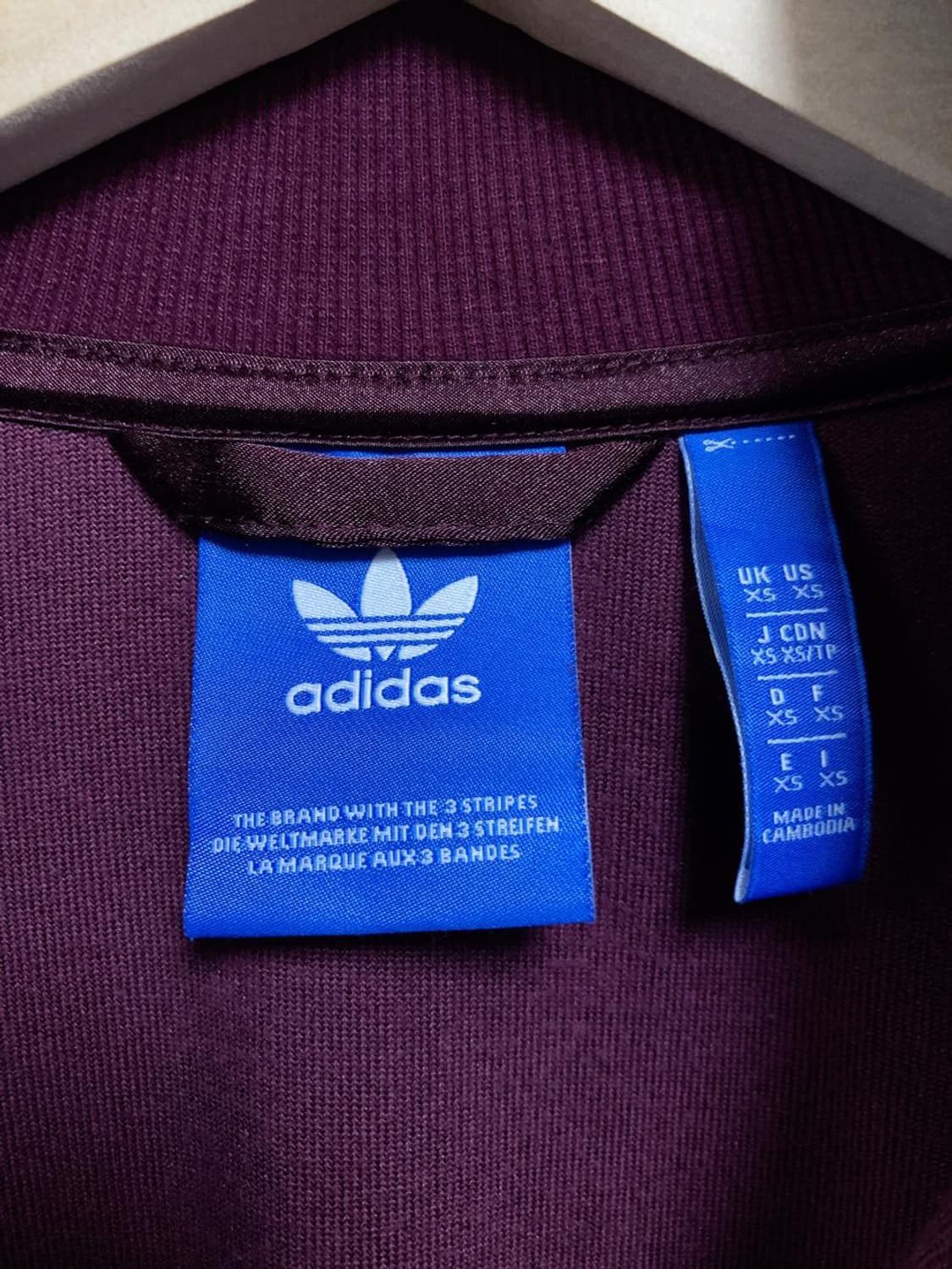 아디다스 벨벳 버건디 져지 와인 자켓 집업 트랙탑 상품이미지3