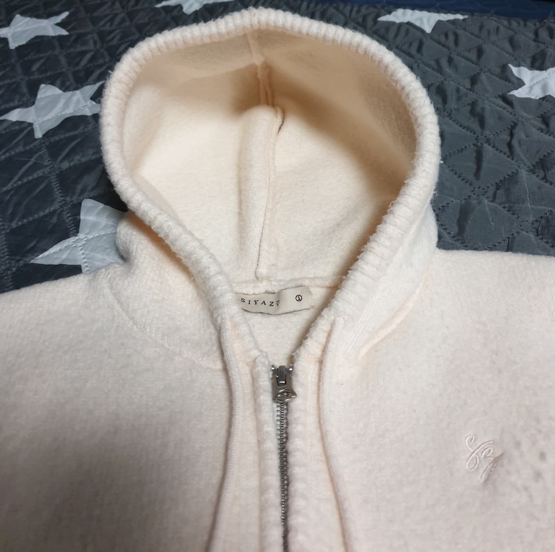 SIYAZU 에센셜 니트 후드 집업 아이보리 (S) 상품이미지2