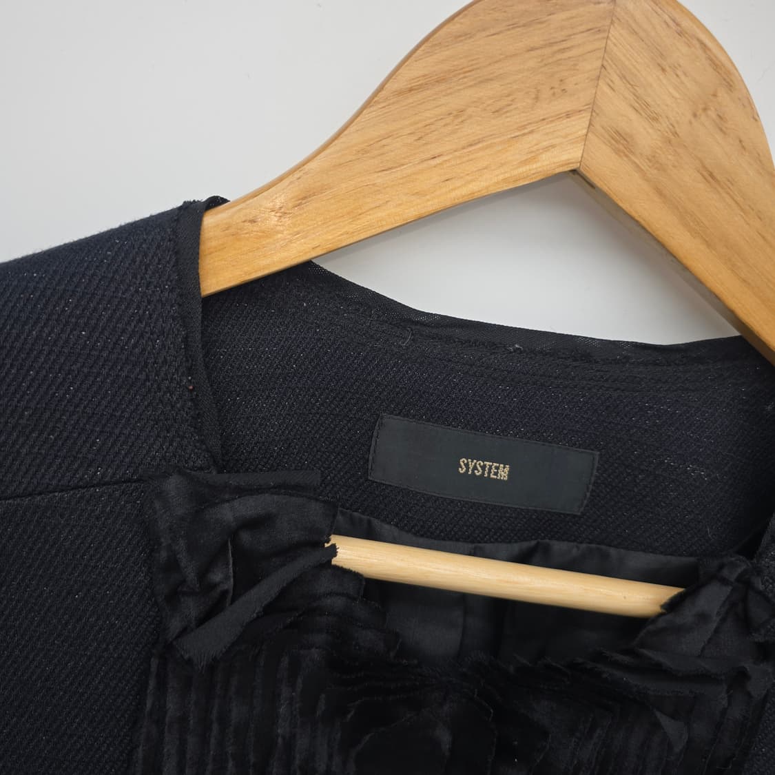 SYSTEM 블랙 프릴 간절기 코트 XS 상품이미지2