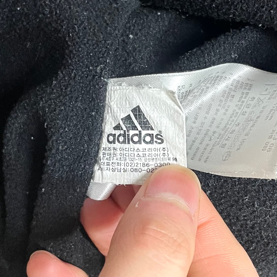 아디다스 삼각로고 블랙 기모 바람막이 점퍼 남성100 상품이미지6