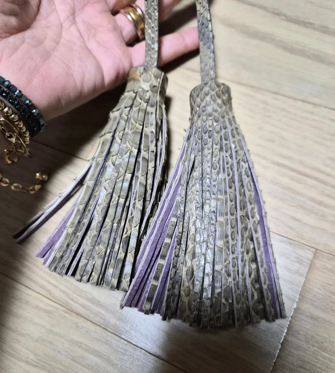 리얼 파이톤 (뱀피) 태슬 장식 (미사용) 상품이미지3